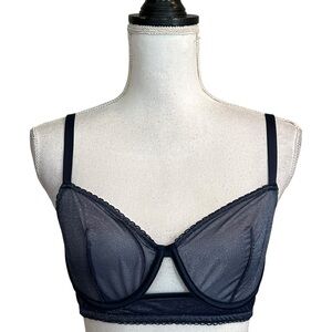 Victoria’s Secret Unlined Balconet Underwire Bra Women’s SZ 32DD in Navy Blue
